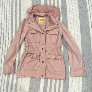 Girls button up pink, C&C California size 10 hooded light jacket